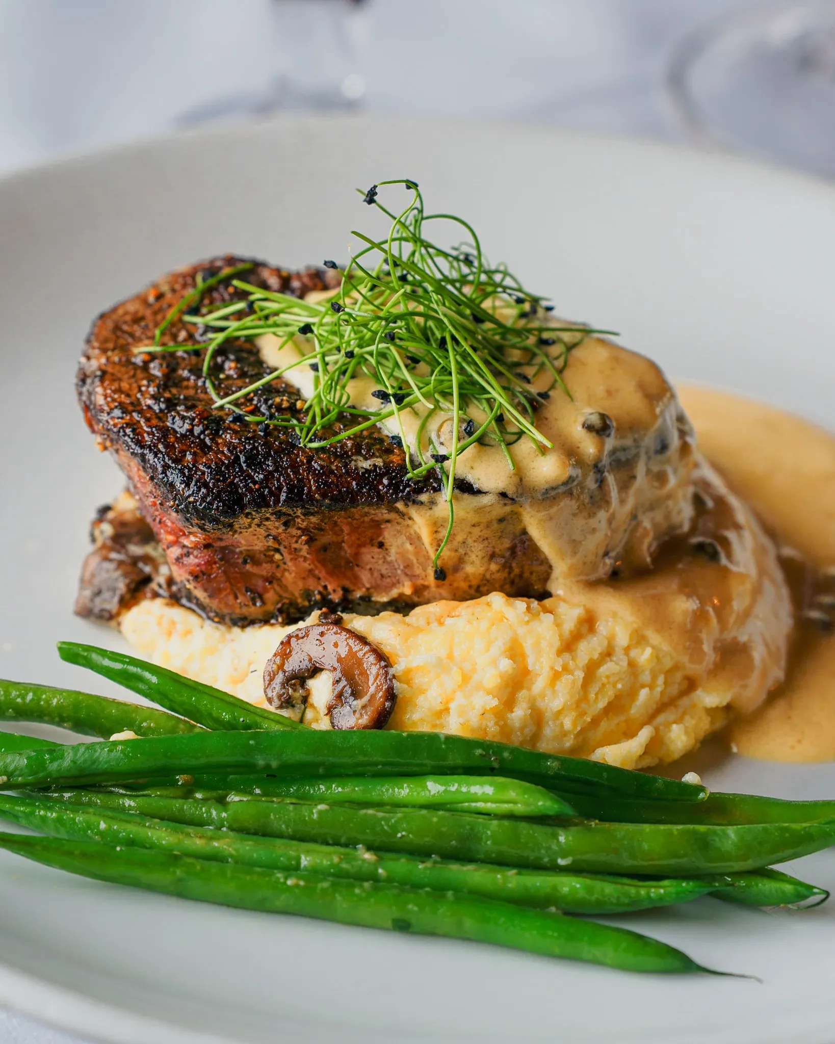 Tenderloin Au-Poivre at Collage restaurant in St. Augustine, FL