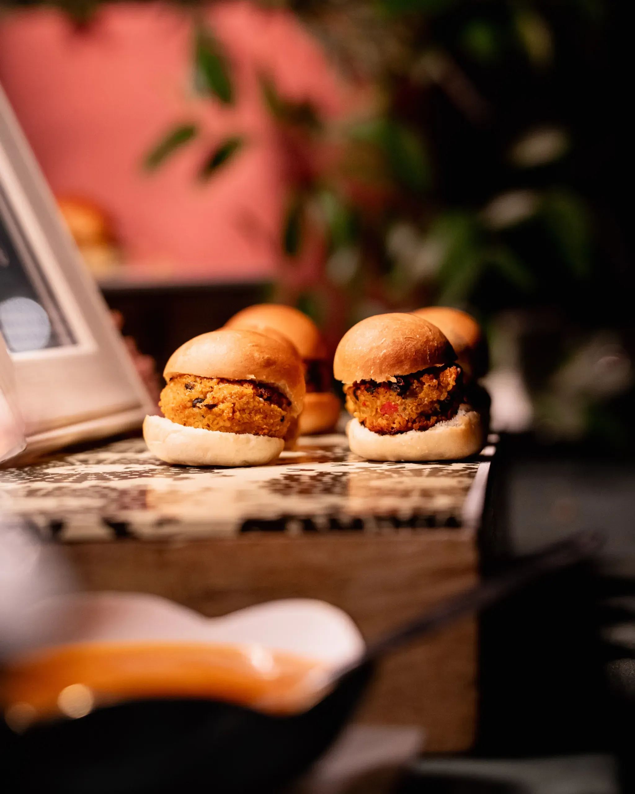 Sliders platter at an event