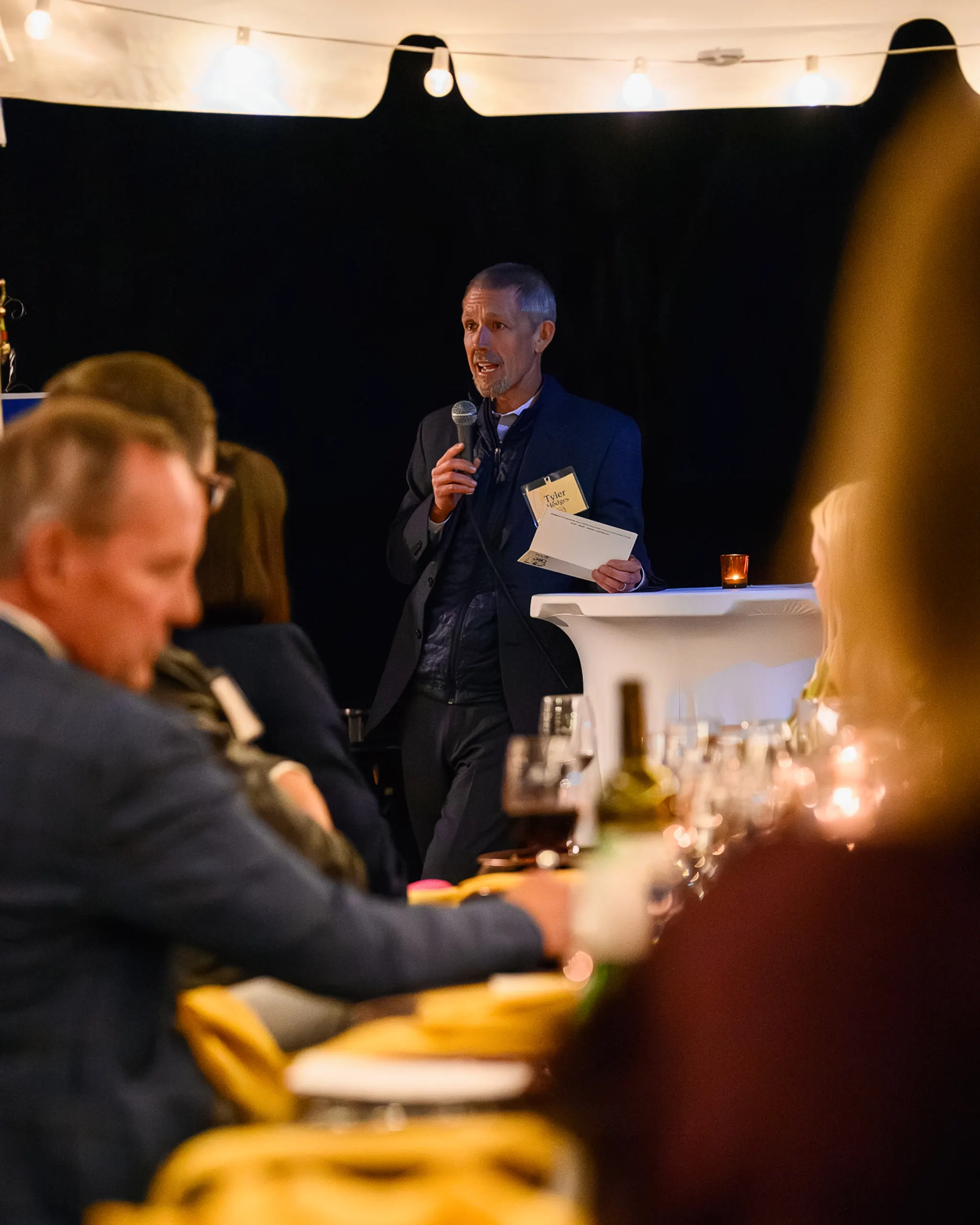 Course service detail at harvest dinner