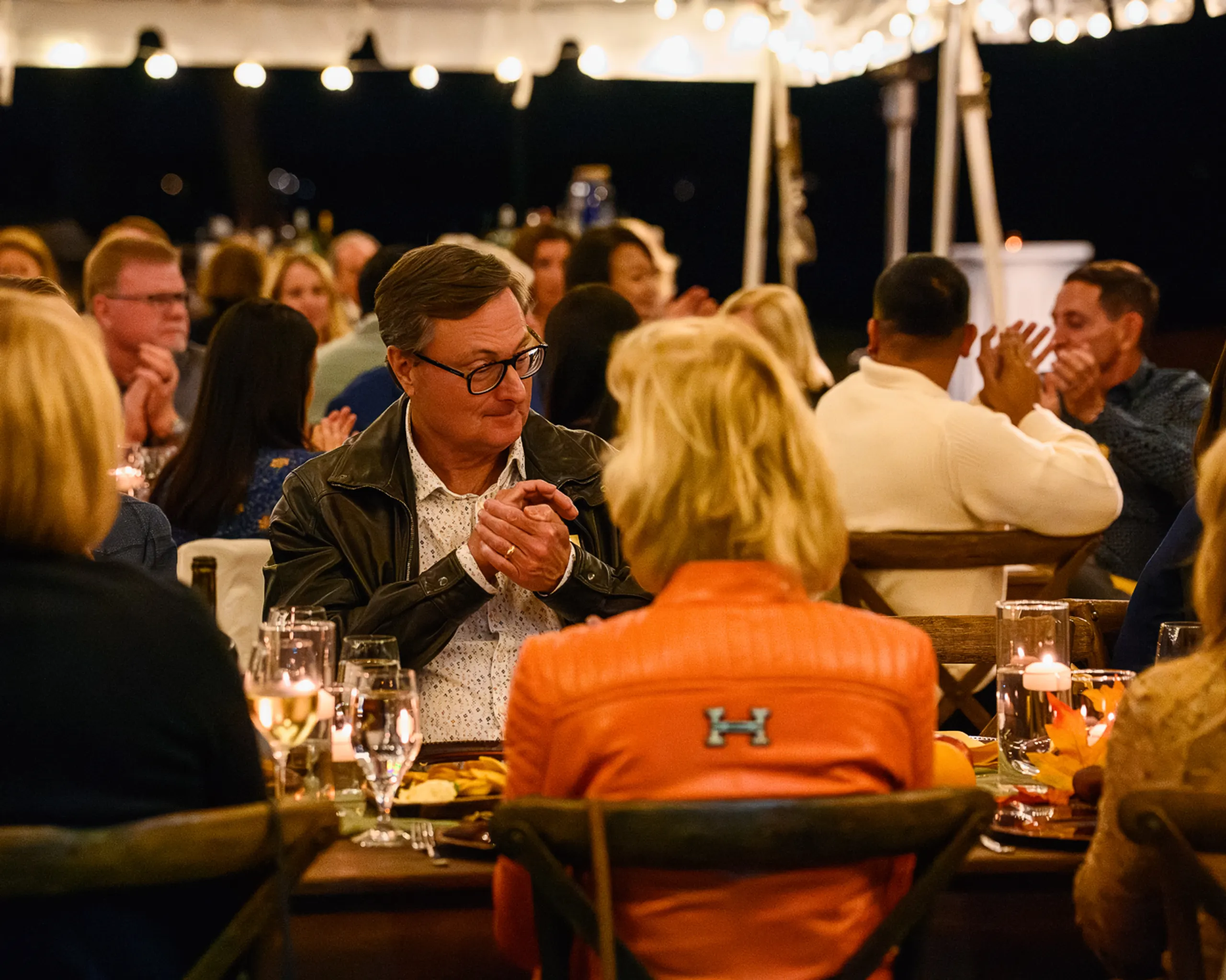 Dinner service at Bolles harvest event