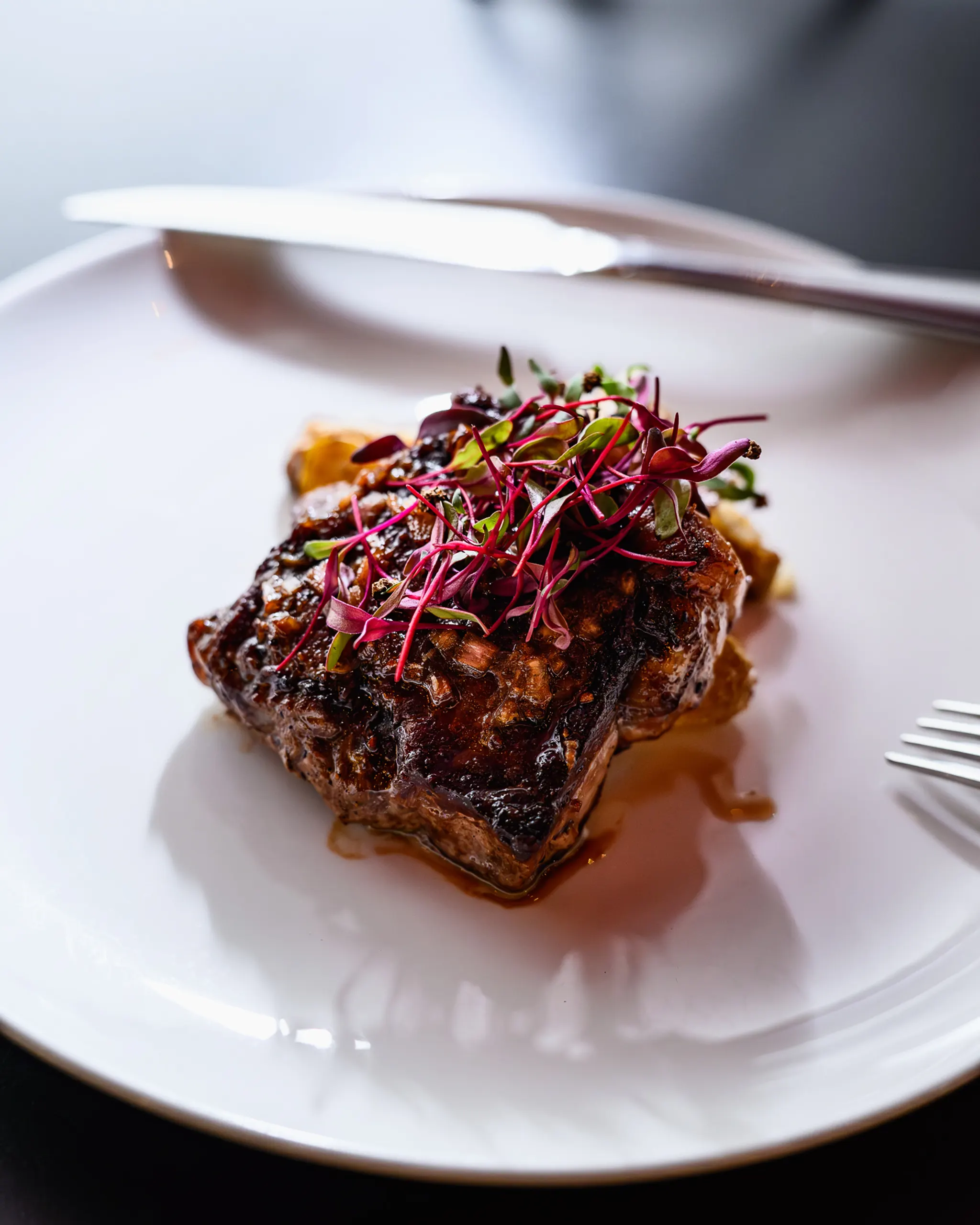 Steak main course at harvest dinner