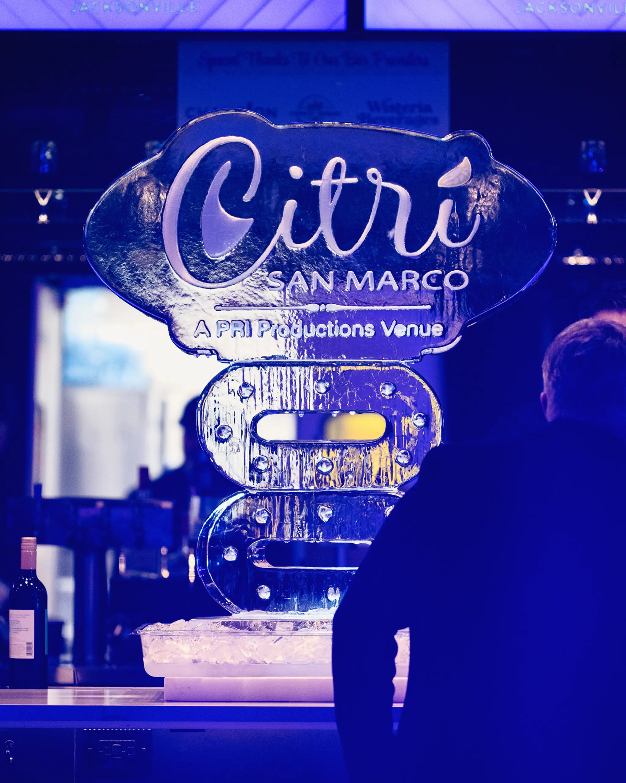 Citri bottles on ice display