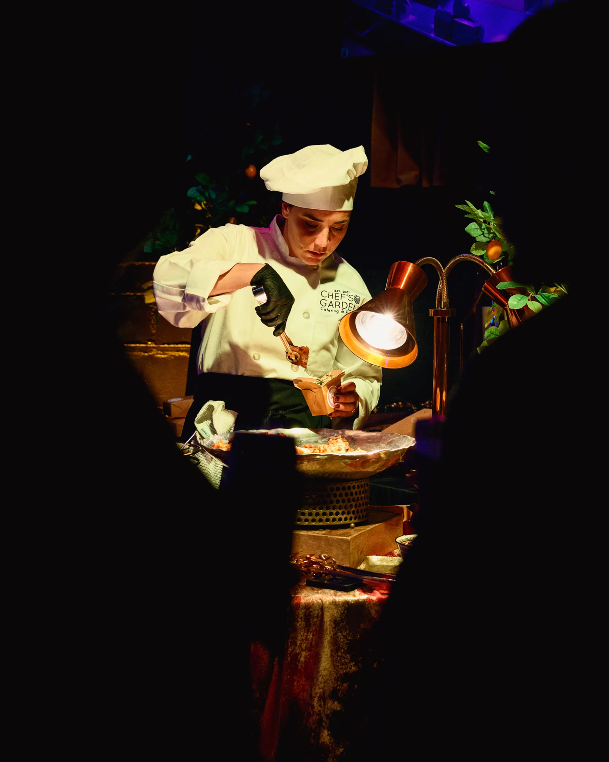 Chef making beautiful desserts at PRI industry event