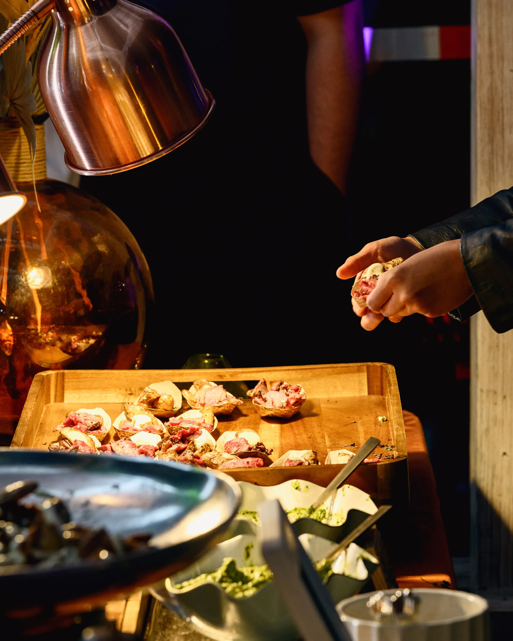 Choosing food at PRI industry event